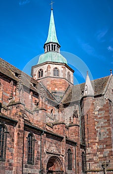 St. Georges Church in Selestat on a wine route of Alsace, France