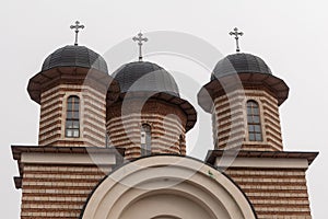 St. Gheorghe Cathedral in Nehoiu, Romania, detailed view.