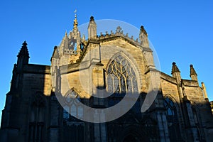 St Giles' Cathedral at sunset, Edinburgh, Scotland