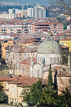 St Giorgio in Braida church and in the background the modern dis