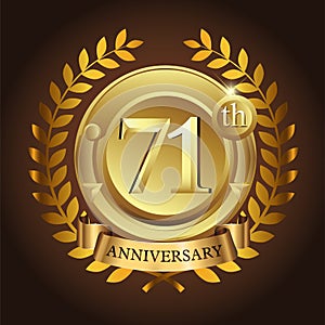 71st golden anniversary wreath ribbon logo