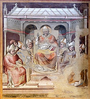 St. Gregory blessing enthroned among the bishops, Santa Maria Novella church in Florence