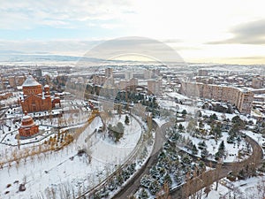 St. Hovhannes Church and Abovyan city, Armenia