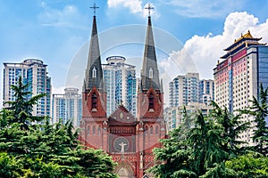 St. Ignatius Cathedral Xujiahui Cathedral, Roman Catholic church in Shanghai, China photo