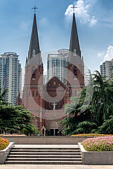 St. Ignatius Cathedral Xujiahui Cathedral, Roman Catholic church in Shanghai, China photo