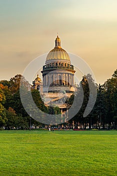 St. Isaac Cathedral in Saint-Petersburg, Russia. Sityscape