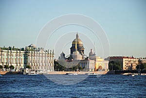 St. Isaac`s Cathedral, the Admiralty and the Hermitage or the Winter Palace