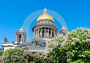 St. Isaac`s Cathedral dome ini spring, Saint Petersburg, Russia photo