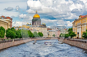 St. Isaac\'s cathedral and Moyka river, Saint Petersburg, Russia