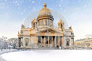 St. Isaac`s Cathedral with St. Petersburg