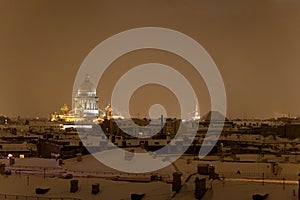 St. Isaac's Cathedral in St. Petersburg night