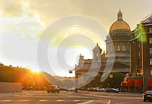 St. Isaacs Cathedral at sunset.