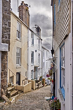 St Ives narrow street, Cornwall, UK