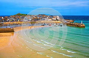 St Ives, a popular seaside town and port in Cornwall, England