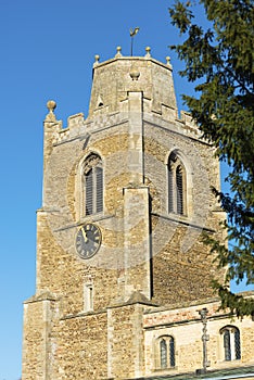 St James church with landmark truncated spire photo