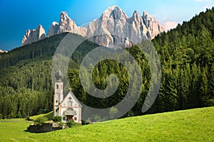 St. Johann in Val di Funes, South Tyrol, Italy photo