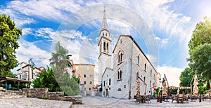 St John the Baptists Church In Budva old town, Montenegro, beautiful panorama