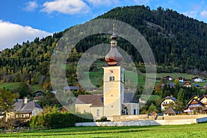 St. John Church in the alpine village Obermillstatt. Austria