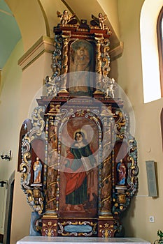 St. John the Evangelist altar at St. Andrew`s Church in Laz, Croatia