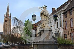 St. John the Nepomuk statue on the bridge.