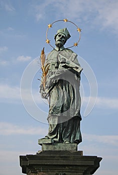 St. John of Nepomuk Statue on Prague Charles Bridge, Czech republic