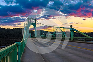 St. John's Bridge in Portland Oregon, USA