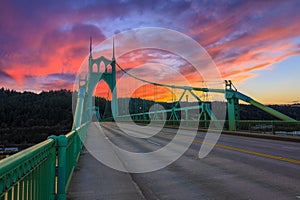 St. John's Bridge in Portland Oregon, USA