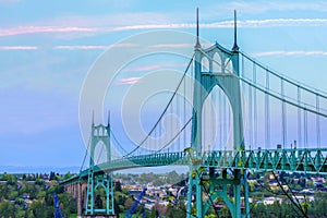 St. John's Bridge in Portland Oregon, USA