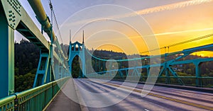 St. John's Bridge in Portland Oregon, USA