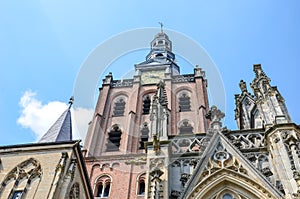 St. John`s Cathedral in Hertogenbosch, North Brabant, Netherlands. Dutch Gothic architecture, the largest catholic church in the