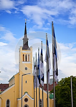 St. John's Church, neogothic style, 1860 on Freedom Square. Tallinn, Estonia.
