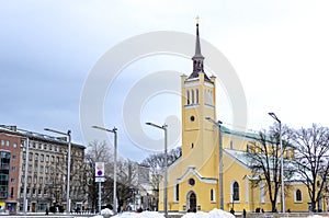 St John\'s Church in winter, Tallinn