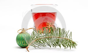 St. John`s wort tea on white background