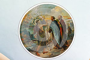 St. John sends his disciples to Jesus to ask him: `Are you he who is to come, or we look for another?`