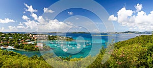 St. John, USVI - Beautiful Cruz Bay Panoramic