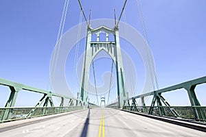 St Johns Bridge Against Clear Blue Sky