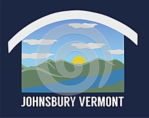 St Johnsbury Vermont with blue background