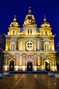 St. Joseph Cathedral at night time, Beijing