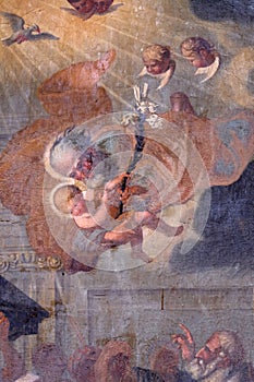 St Joseph holding baby Jesus altarpiece in the church of St Leonard of Noblac in Kotari, Croatia