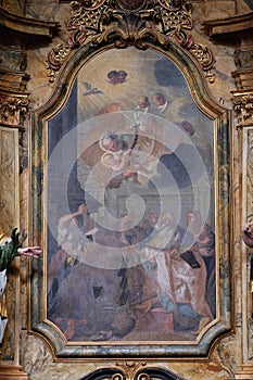 St Joseph holding baby Jesus altarpiece in the church of St Leonard of Noblac in Kotari, Croatia