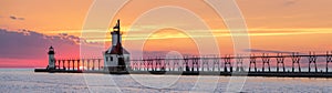 St. Joseph Lighthouses Sunset Panorama