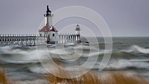 St Joseph Michigan Winter Time Light Houses