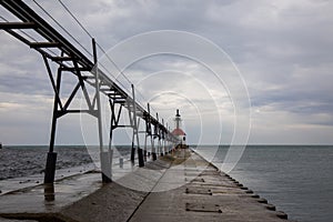 St. Joseph North Pier Lighthouse at Tiscornia Park in Michigan