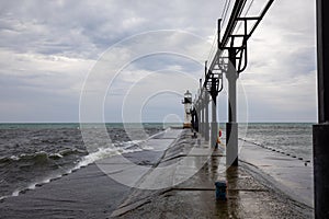 St. Joseph North Pier Lighthouse at Tiscornia Park in Michigan