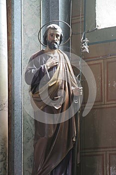 St Joseph, statue on the altar of St Isidore in St Elijah church in Lipnik, Croatia