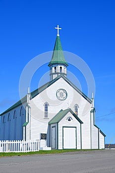 St. Josephs Roman Catholic Church is a wooden, Gothic Revival style church