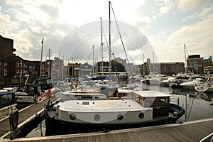 St Katharine Docks is a former dock and now a mixed-used district in Central London