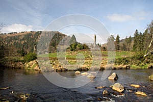 St. Kevin`s Monastary Ruins in Glendalough Valley, Wicklow Mountains National Park, Wicklow Ireland