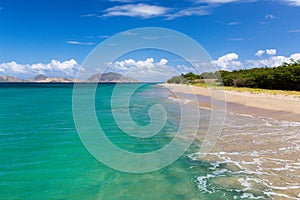 St Kitts taken from a beach on St Nevis