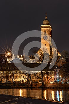 St. Laurentius Church in NÃ¼rtingen at night